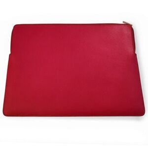 Kate Spade Saffiano Leather Laptop Sleeve Zippered Case Red Gold Hardware